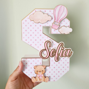 Lettera 3D - Dolce Orsetto Rosa